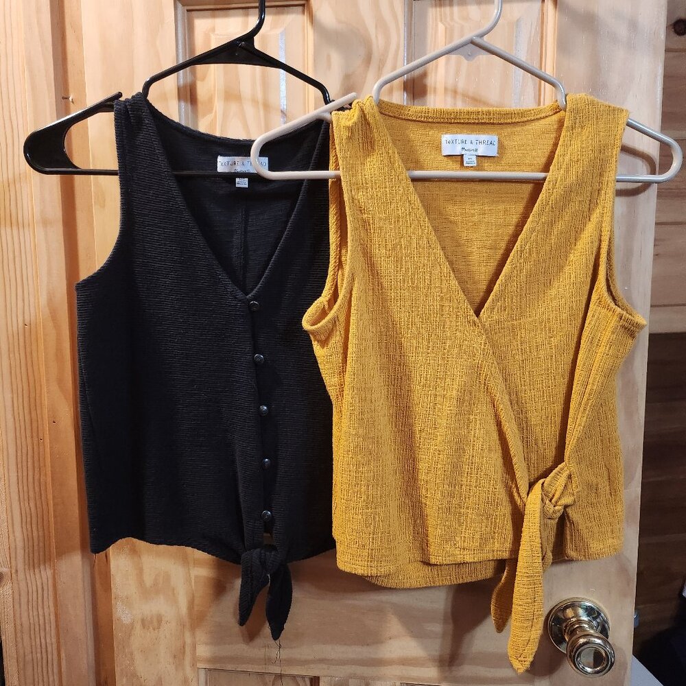 Madewell Texture & Threat Tie Front Tops - Set of 2